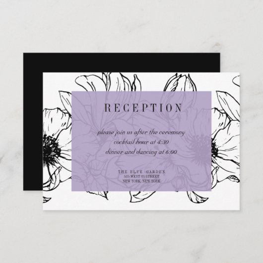 Invitation Jardin moderne | Lavande | Mariage floral RSVP (Devant / Derrière)