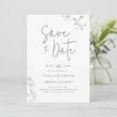 Invitation Jardin moderne Orchidées Mariage Photo Enregistrer (Debout devant)