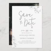 Invitation Jardin moderne Orchidées Mariage Photo Enregistrer (Devant / Derrière)