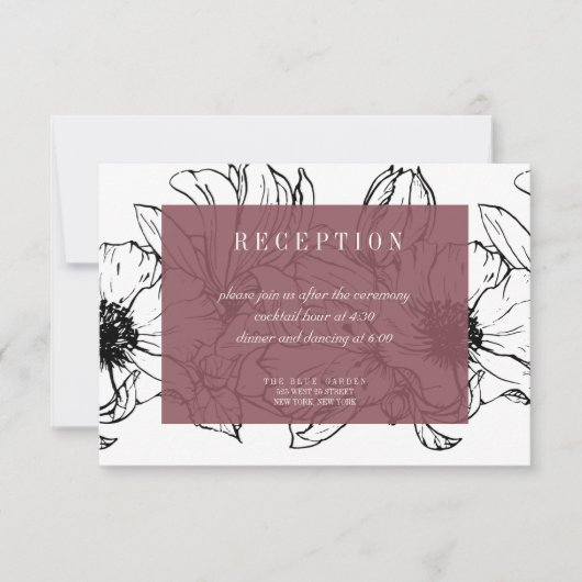Invitation Jardin moderne | Rose | Mariage floral RSVP (Devant)