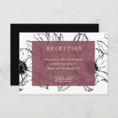 Invitation Jardin moderne | Rose | Mariage floral RSVP (Devant / Derrière)