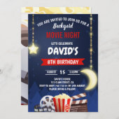 Invitation Jardin Movie Soirée Garçon fête d'anniversaire (Devant / Derrière)