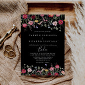 Invitation Jardin Multicolore Fleur sauvage espagnol Mariage