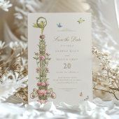 Invitation Jardin mythique Sauvez la date Golden Elegance