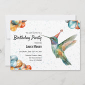 Invitation Jardin naturel d'été des colibris Fête d'anniversa (Devant)