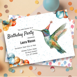 Invitation Jardin naturel d'été des colibris Fête d'anniversa