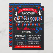 Invitation Jardin Obstacle Course Anniversaire Bash (Devant / Derrière)
