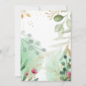 Invitation Jardin papillon Fleurs florales Or rose Anniversai (Dos)