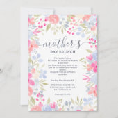 Invitation Jardin pastel fleurs sauvages brunch de la mère (Devant)