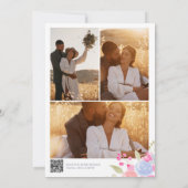 Invitation Jardin pastel fleurs sauvages photos Qr code maria (Dos)
