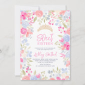 Invitation Jardin pastel fleurs sauvages Sweet 16 anniversair (Devant)