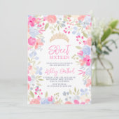 Invitation Jardin pastel fleurs sauvages Sweet 16 anniversair (Debout devant)