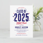 Invitation Jardin patriotique BBQ Graduation Party (Debout devant)