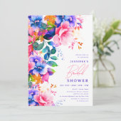 Invitation Jardin peint clair Fête des mariées florale (Debout devant)