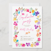 Invitation Jardin peint fleur sauvage graduation de prairie (Devant)