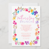 Invitation Jardin peint fleur sauvage jour de la mère de prai (Devant)