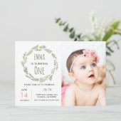 Invitation Jardin photo fleur sauvage 1er anniversaire (Debout devant)