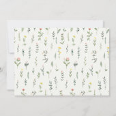 Invitation Jardin photo fleur sauvage 1er anniversaire (Dos)