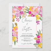 Invitation Jardin Printemps Eté Aquarelle Florale Mariage (Devant)
