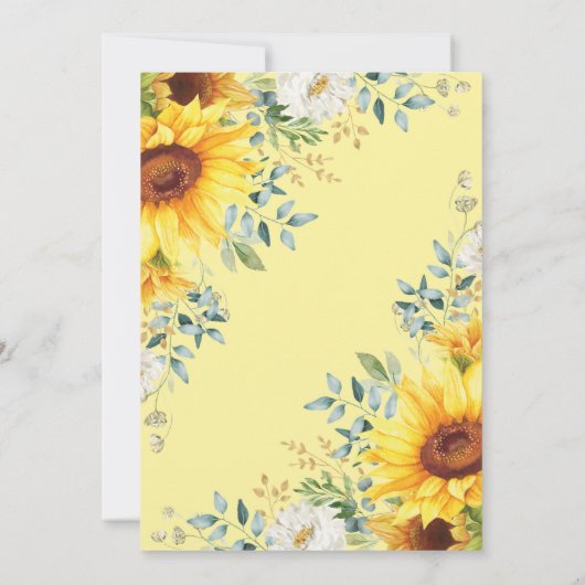 Invitation Jardin Quinceanera d'été Fleurs de soleil 15e anni (Dos)