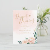 Invitation Jardin romantique aquarelle réception fleurie (Debout devant)