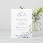 Invitation Jardin romantique bleu poussiéreux détails de la m (Debout devant)