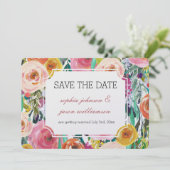 Invitation Jardin romantique Fleurs colorées enregistrer la d (Debout devant)