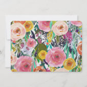Invitation Jardin romantique Fleurs colorées enregistrer la d (Dos)