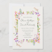 Invitation Jardin Romantique Fleurs Mariage (Devant)