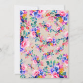 Invitation Jardin romantique Floral Sweet 16 Anniversaire Cha (Dos)