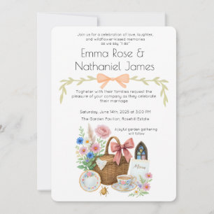 Invitation Jardin romantique Mariage Cottagecore Style Vintag