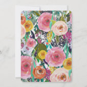 Invitation Jardin romantique Mariage floral (Dos)