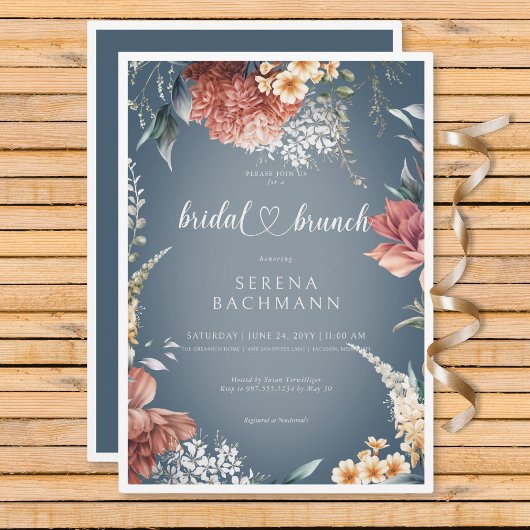Invitation Jardin romantique moderne Brunch nuptial floral