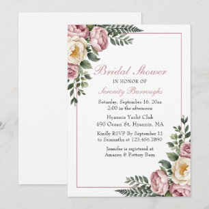 Invitation Jardin romantique Peine Florale & Fête des mariées