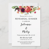 Invitation Jardin romantique Répétition Florale Dîner Invitat (Devant)