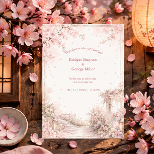 Invitation Jardin Romantique Sakura Mariage Félicité