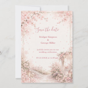 Invitation Jardin Romantique Sakura Mariage Félicité