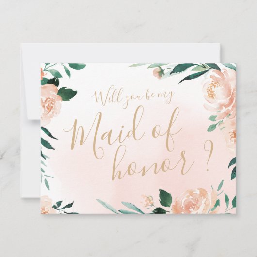 Invitation Jardin romantique Serez-vous ma servante d'honneur (Devant)