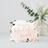 Invitation Jardin romantique Serez-vous ma servante d'honneur (Debout devant)