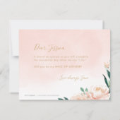 Invitation Jardin romantique Serez-vous ma servante d'honneur (Dos)