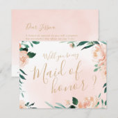 Invitation Jardin romantique Serez-vous ma servante d'honneur (Devant / Derrière)