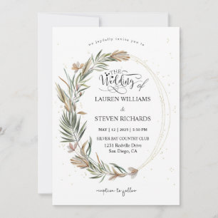Invitation Jardin rose blanc personnalisé Werath & Bagues