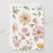 Invitation Jardin rose clair chic Floral Anniversaire (Dos)