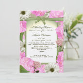 Invitation Jardin rose et vert fête Anniversaire (Debout devant)