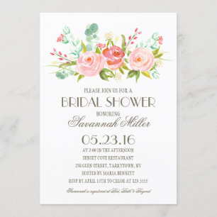 Invitation Jardin rose Fête des mariées