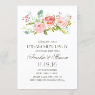 Invitation Jardin rose Fêtes de fiançailles