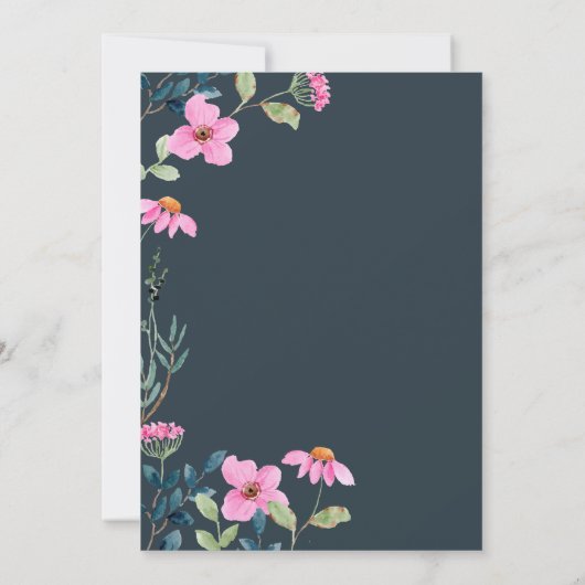 Invitation Jardin rose Fleurs Douce 16 (Dos)