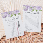 Invitation Jardin Rosé Jeu à Fête des mariées double face