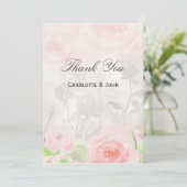 Invitation Jardin rose Merci Floral moderne (Debout devant)