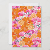 Invitation Jardin rose orange vibre Sweet 16 Anniversaire (Dos)